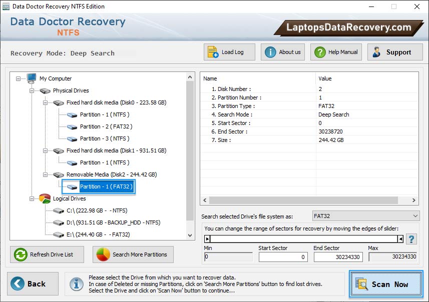 Select Drive or Partition