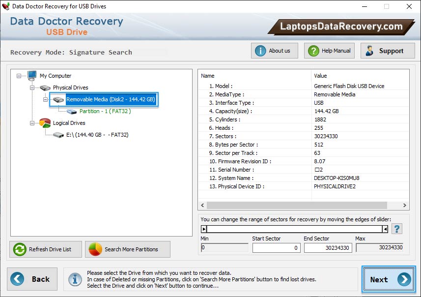 Select Disk or Partition